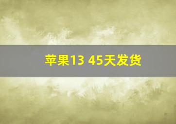 苹果13 45天发货